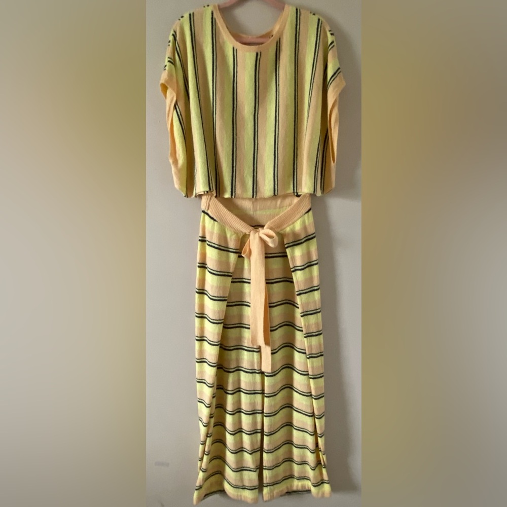 Free People Jax Yellow Striped Pant Set - Picture 2 of 8